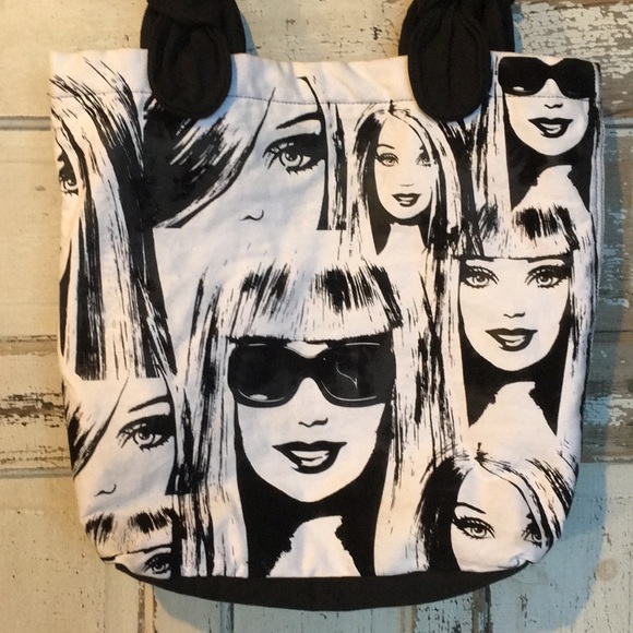 NEW AWESOME Barbie doll BLACK HANDBAG WITH FLAMES ON IT